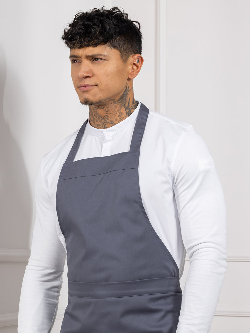 Bib Apron Atlanta Nimbus Grey Le Nouveau Chef