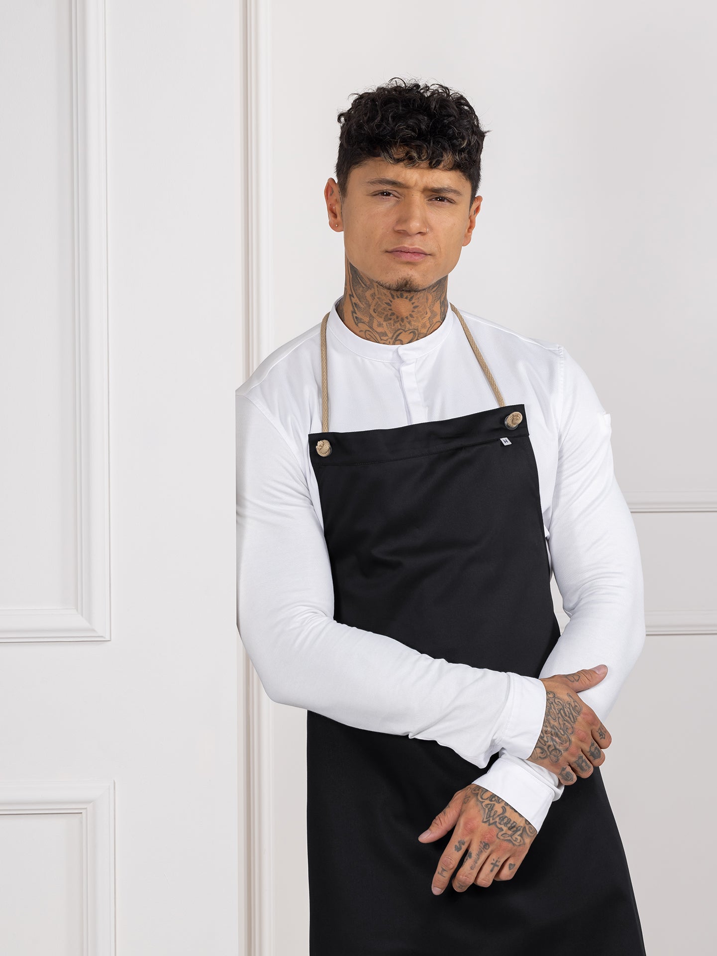 Bib Apron Unisex Spanish One Black Le Nouveau Chef