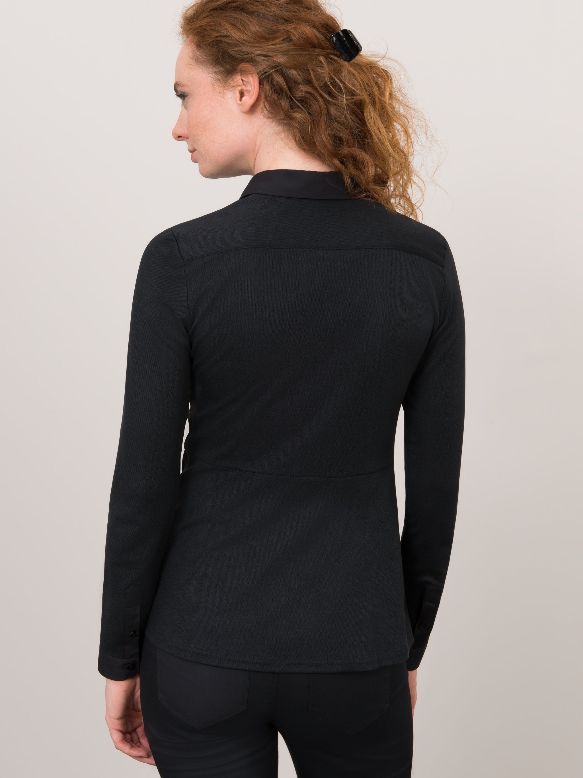 Longsleeve Polo Elena Black Le Nouveau Chef