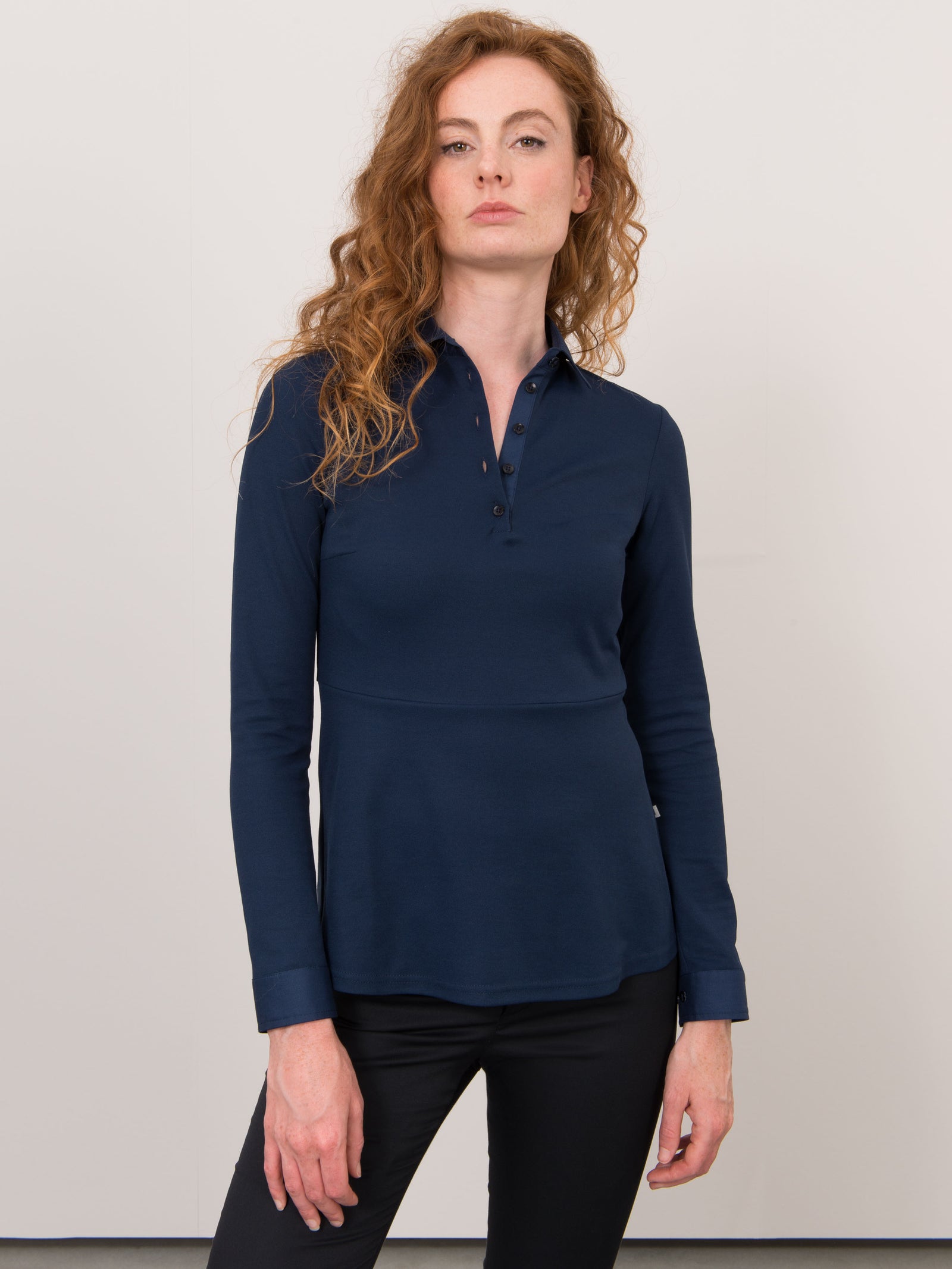 Longsleeve Polo Elena Patriot Blue Le Nouveau Chef